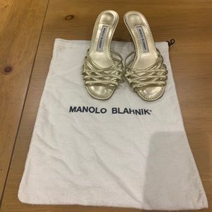 Gold Manila Blahnik sandal